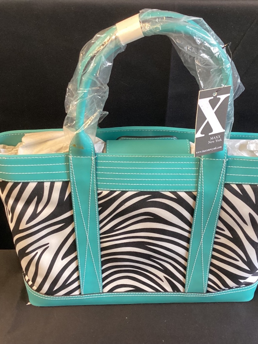 Carolina Blue w/ Zebra Print Maxx New York Bag